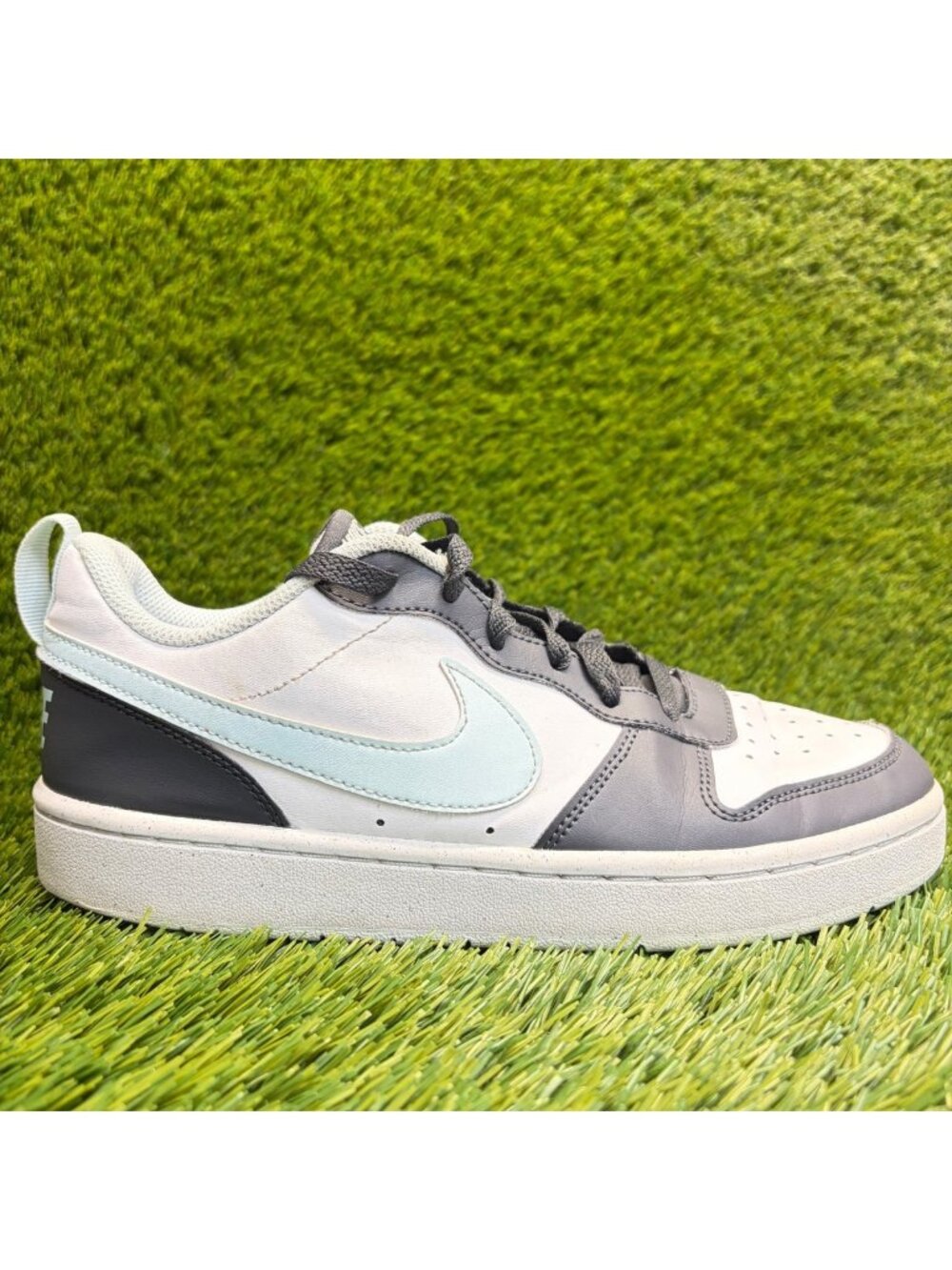 Nike Court Borough Low Recraft Boys Size 7Y White Black Athletic Shoes Sneakers